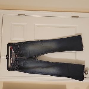 Express jeans; Size 2 Short; dark denim